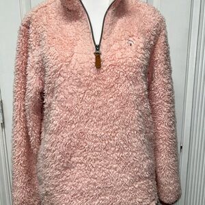 Southern Marsh Youth Pink Sherpa Quarter-Zip Pullover